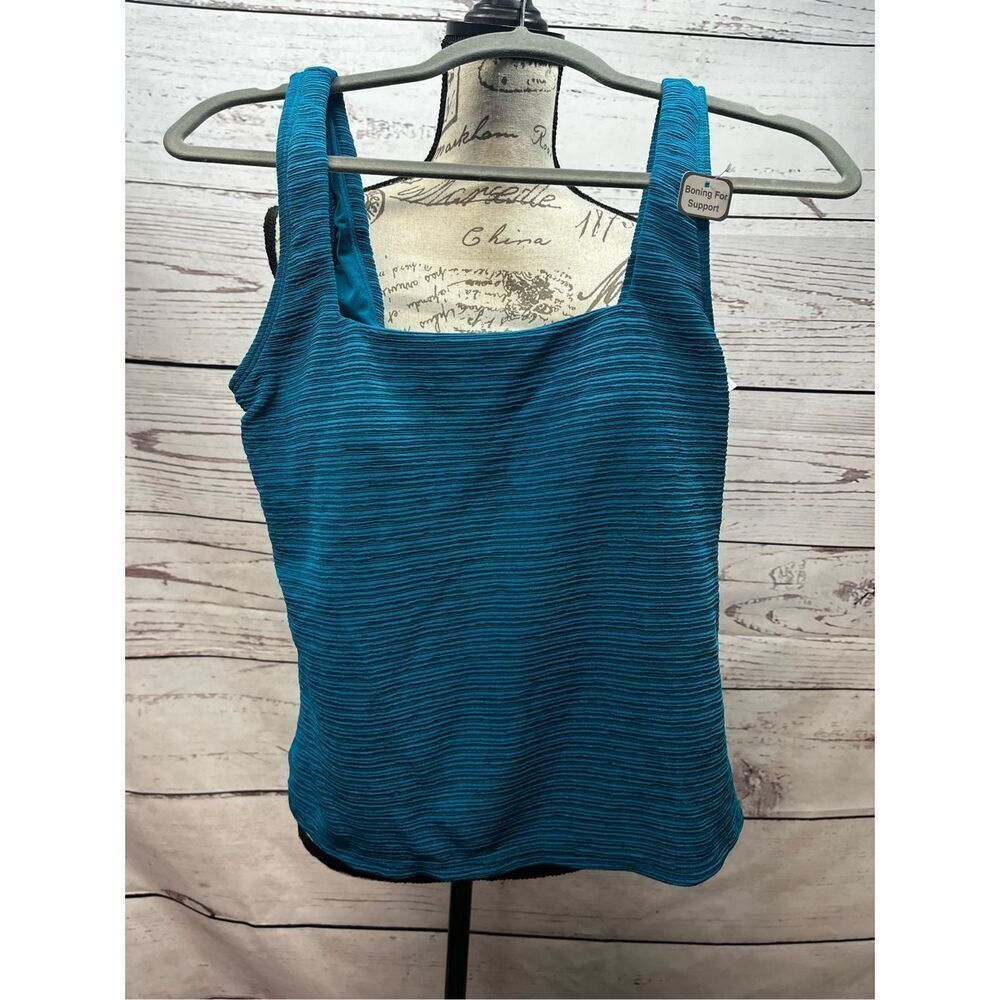 Time and Tru‎ medium blue bathing suit top NWT- 3006
